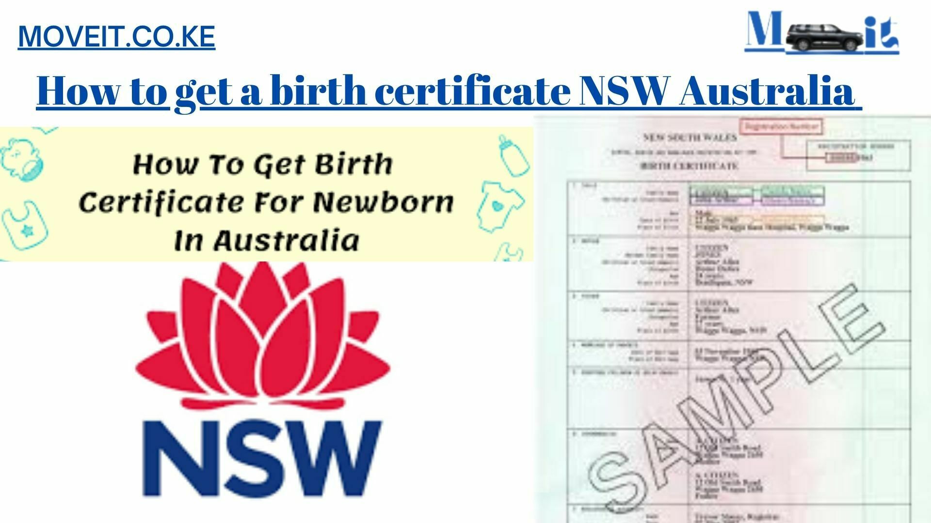 How to get a birth certificate NSW Australia MOVE IT